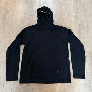 Polo Ralph Lauren Sleepwear Hoodie Mens Medium Black Pullover Long Sleeve Cotton